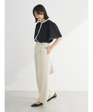 Green Parks ・ＥＬＥＮＣＡＲＥ　ＤＵＥ　バイカラーブラウス Black