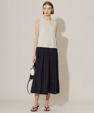 ICB L 【接触冷感・UVカット・洗える】アトラストリコット コンビドレス トープ×ブラック系