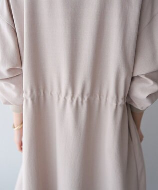 YECCA VECCA ノーカラーラペルロングコート Gray Beige