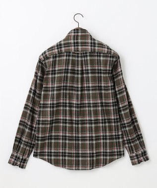 JOSEPH ABBOUD 【キングサイズ・柔らかな肌触り/暖かい】 ラフィーコットンフランネルシャツ カーキ系4