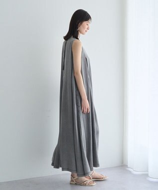 YECCA VECCA バイオ加工ヴィンテージデニムタックワンピース Gray