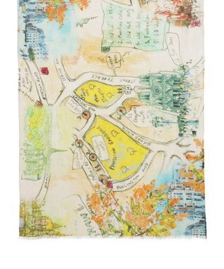 MOONBAT ハナト (Hanato) シルクコットンストール タウンマップ レモンイエロー