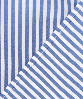 #Newans 【洗濯機可】ロールアップカフスシャツ ブルーストライプ