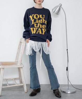 WEGO 【洗える】グラフィックニットBIGプルオーバー 柄3