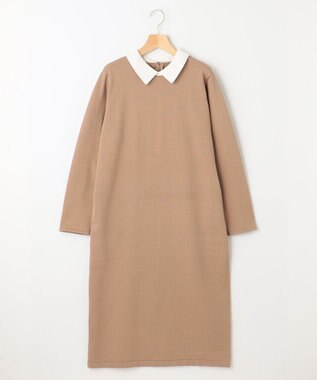 組曲 【新色追加！】Elena襟付き ニットワンピース キャメル系