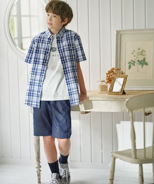 J.PRESS KIDS 【110-130cm】ロゴプリント チェックシャツ ネイビー系4