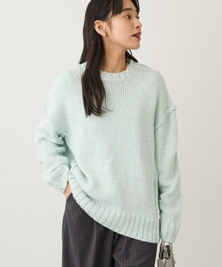 CRAFT STANDARD BOUTIQUE アウトリンキングミックスニットプルオーバー Light Blue