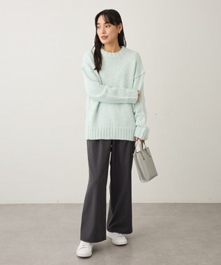 CRAFT STANDARD BOUTIQUE アウトリンキングミックスニットプルオーバー Light Blue