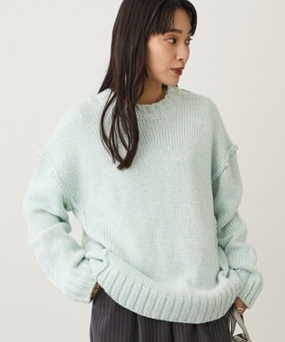 CRAFT STANDARD BOUTIQUE アウトリンキングミックスニットプルオーバー Light Blue