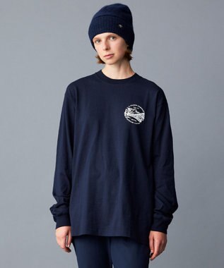 JOSEPH ABBOUD MOUNTAIN LONG SLEEVE FRONTIER GRAPPHIC T-SHIRT ネイビー ネイビー系