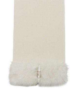 MOONBAT 【WEB限定】FURLA ウール100％×ベルト付きファーマフラー オフホワイト