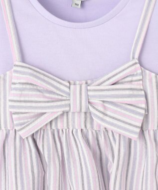 ANY KIDS キャミソール ドッキングTシャツ ラベンダーストライプ