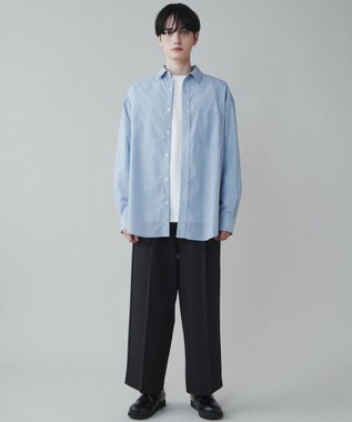 WEGO イージーケアブロードBIGシャツ サックス