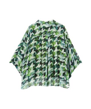YECCA VECCA [2SET]キャミ付きシアージオメ柄シャツ Green