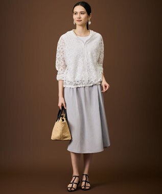 自由区 S 【WEB限定・2点SET・着回し3WAY以上】セットアップニット・スカート ブルー×ライトグレー