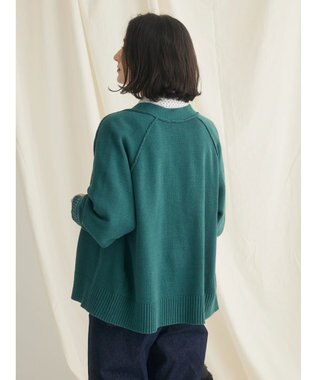 CRAFT STANDARD BOUTIQUE Ｖネックアウトリンキングカーディガン Green
