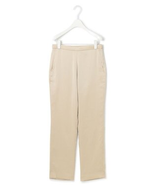 ICB L 【MAG×スタイリストコラボ】シャイニーシアーニット×サテンストレートパンツ ブラックニット×ベージュパンツ