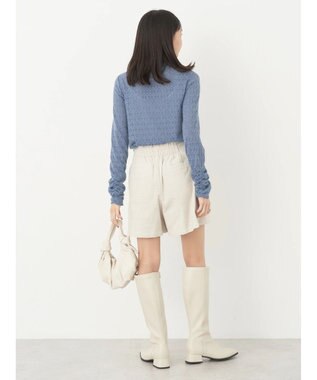 earth music&ecology 起毛レースハイネックインナー Blue