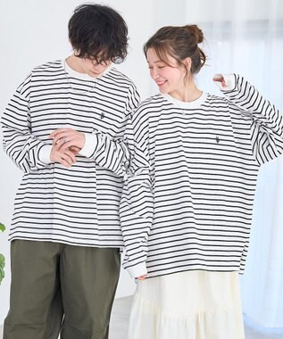 WEGO 【ユニセックス着用ITEM/MLサイズ展開】U.S. POLO ASSN.ワンポイント刺繍LST ホワイトボーダー