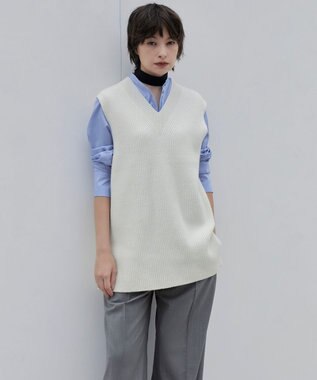 ICB 【洗える】Ｔ/Wブロード ワイドストレートパンツ ライトグレー系