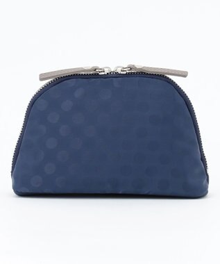 Y'SACCS ドットジャカード　コスメポーチ ネイビー