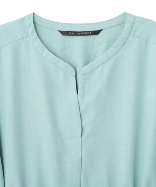 YECCA VECCA リネンライクスキッパーワンピース Green