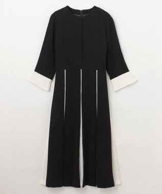 GRACE CONTINENTAL バイカラーラインドレス ブラック
