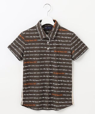 23区GOLF 【WOMEN】【吸水速乾/UVケア】ロゴパターンプリント 総柄半そで ポロシャツ ブラウン系5