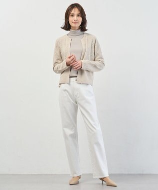 J.PRESS LADIES 【洗える】BASIC STRETCH DENIM ボーイフィット デニム ホワイト系