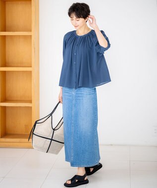 23区 【Oggi3月号掲載/新色追加/洗える】23区DENIM ストレッチ デニムスカート スカイブルー系