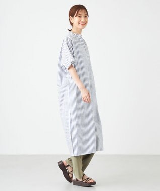 SHARE PARK LADIES フレンチスリーブガウンワンピース ブルー系1