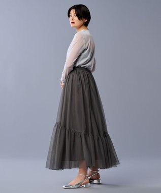 uncrave 【洗濯機洗い可】カクテルチュール スカート（uncrave STANDARD） スレート