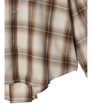 AMERICAN HOLIC イージーケアバックタックシャツ Check Ivory