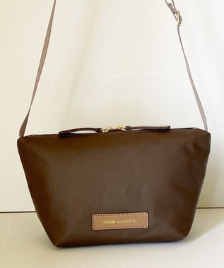 Hekhèr Le Style de Vie 新型追加【日本製 / 汚れにくい】PUコートコットンキャンバス×牛革付属 ショルダーバッグ グレージュ