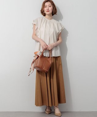 23区 manipuri ビットバルーン シルク スカーフ オレンジ系