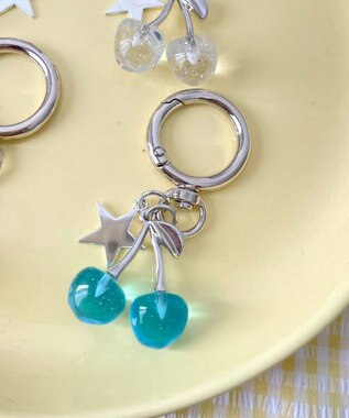 WEGO カラークリアチェリーキーホルダー ブルー