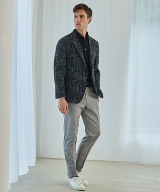 GOTAIRIKU 【吸汗速乾/シワになりにくい/ストレッチ/通気性】クールマックスサッカー シャツジャケット ネイビー系8