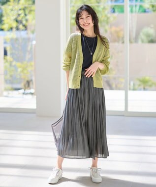 ANY メッシュカーディガン アップルグリーン