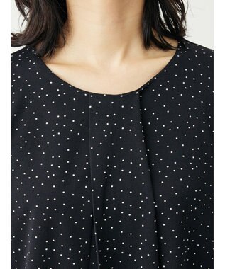 Green Parks ＢＰ　襟タック長袖ブラウソー Black