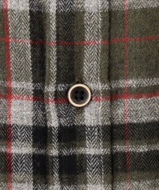 JOSEPH ABBOUD 【キングサイズ・柔らかな肌触り/暖かい】 ラフィーコットンフランネルシャツ カーキ系4