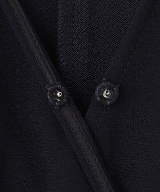 BEIGE， 【洗える】SENTIER / バックサテンカシュクールワンピース Navy x Black