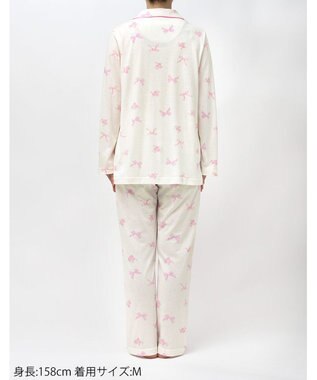 Wing パジャマ 綿100%(本体) 3Lまで対応 大きいサイズ 長袖 長ズボン レディース EP7049 ウイング／ワコール ピンク