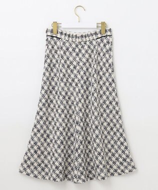 ANY SIS L パフィツイードミディ スカート アイボリー系