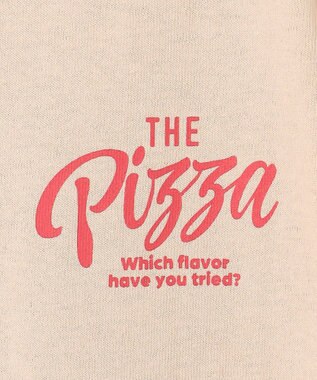 ANY KIDS バックプリント 半袖Tシャツ ベージュ（ピザ）