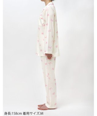 Wing パジャマ 綿100%(本体) 3Lまで対応 大きいサイズ 長袖 長ズボン レディース EP7049 ウイング／ワコール ピンク