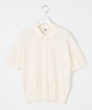 J.PRESS LADIES L 【洗える】 カノコ ポロ ニット ホワイト系