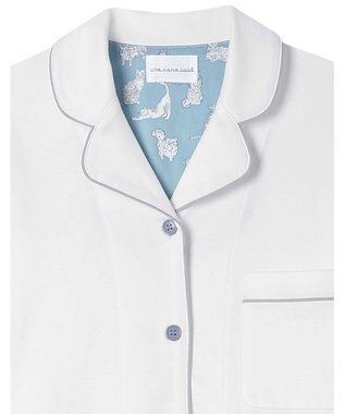 une nana cool 【綿100%】60/1 シルケットスムース 長袖開襟 MADE WITH LIBERTY FABRIC オフホワイト