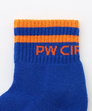 PW CIRCULUS 【虫よけ加工】【WOMEN】ラインソックス ショート丈  ゴルフウェア レディース スカイブルー系
