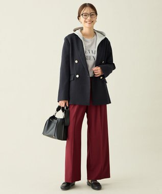 ANY L ウーリッシュＷブレストジャケット ネイビー