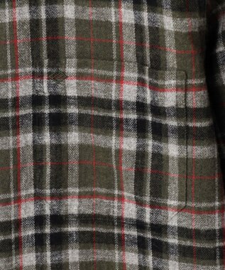 JOSEPH ABBOUD 【キングサイズ・柔らかな肌触り/暖かい】 ラフィーコットンフランネルシャツ カーキ系4